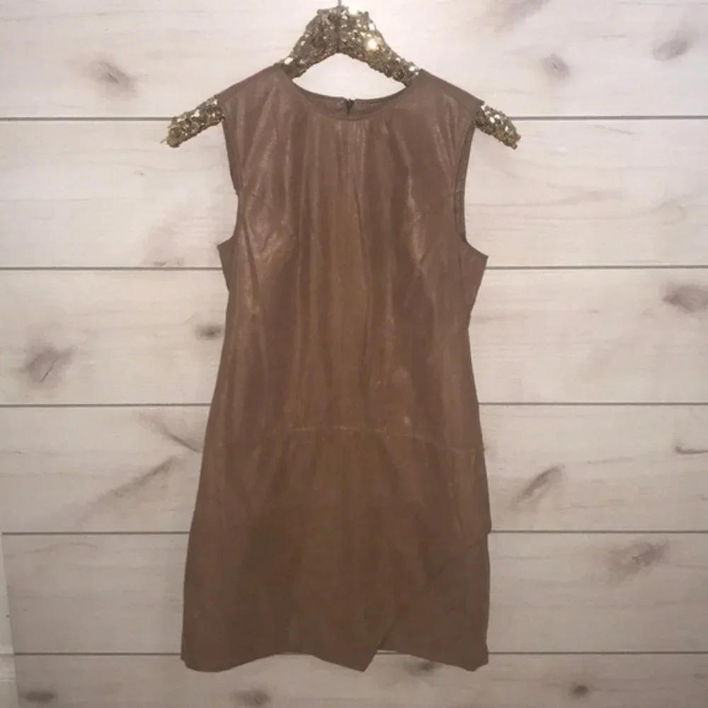 Calvin Klein Faux Suede Mini Dress Size Small